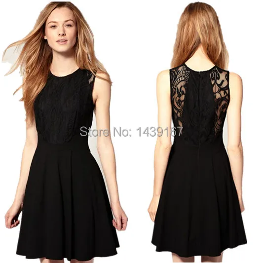 Summer new Korean version of the small fragrant wind lace dress elegant woman in black Audrey Hepburn A sweet temperament | Женская