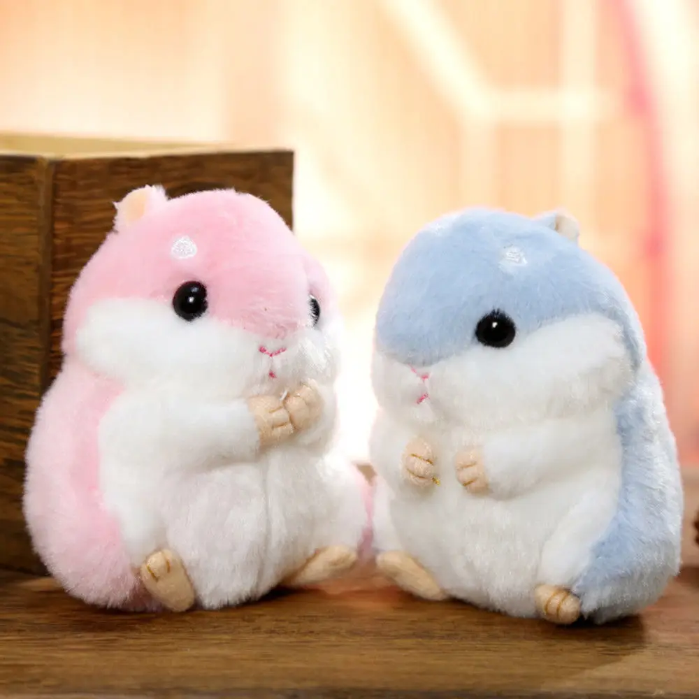 10 см Kawaii Плюшевые Брелоки для ключей связка милый хомяк застежка держатели