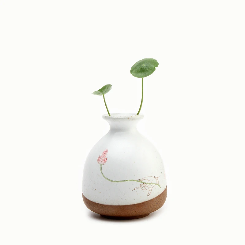 Винтажная керамическая ваза ручной работы с лотосом грубая | Для гидропоники для