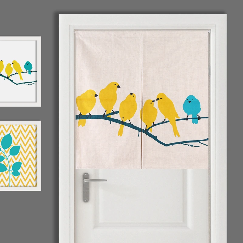 

Nice Curtains Drop Ship Bird New Linen Cotton Japanese Style Door Curtain Geometric Tapestry 85x120cm/85x90cm Free shipping