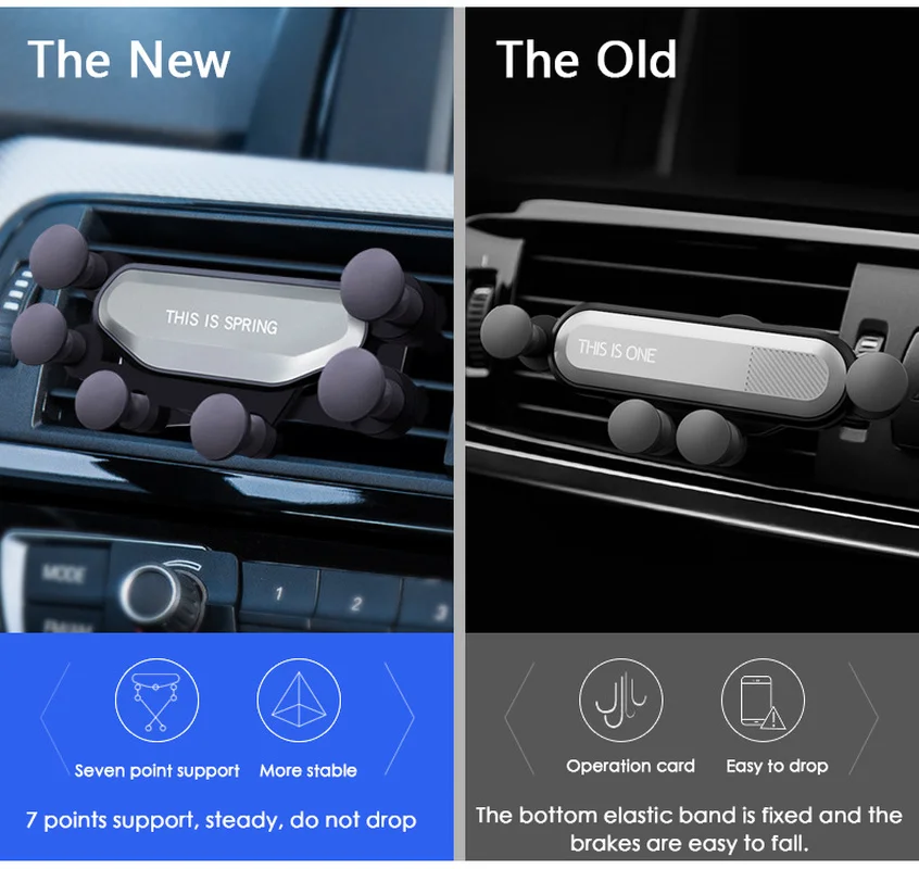 Гравитационный Автомобильный держатель для телефона iphone X Xs Max Samsung S10 в
