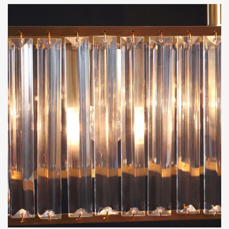 crystal pendant light lamp luxury rectangle led indoor lighting long rectangular lamps and lanterns home furnishing decoration | Лампы и