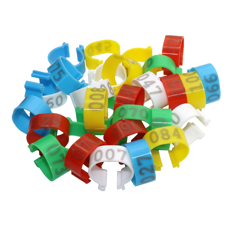 Пластиковые кольца с пряжкой открытого типа для курицы утки гуся 5 цветов