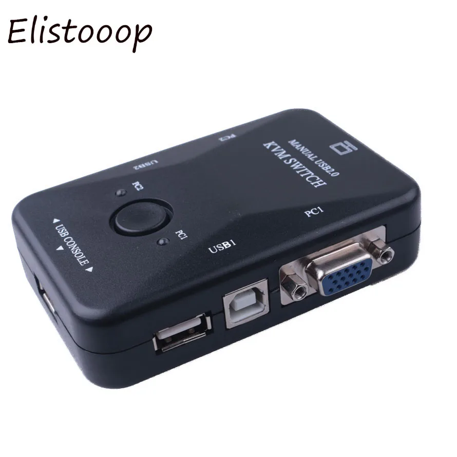 Elistooop Новый USB KVM переключатель 2 порта VGA SVGA коробка 0 Мышь Клавиатура 1920*1440|svga svga|vga
