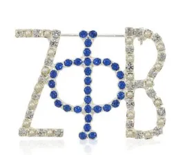 Дропшиппинг Divine 9 ZETA PHI BETA ZPB жемчуг с кристаллами лацкан булавка ювелирные изделия для подарок для сестры