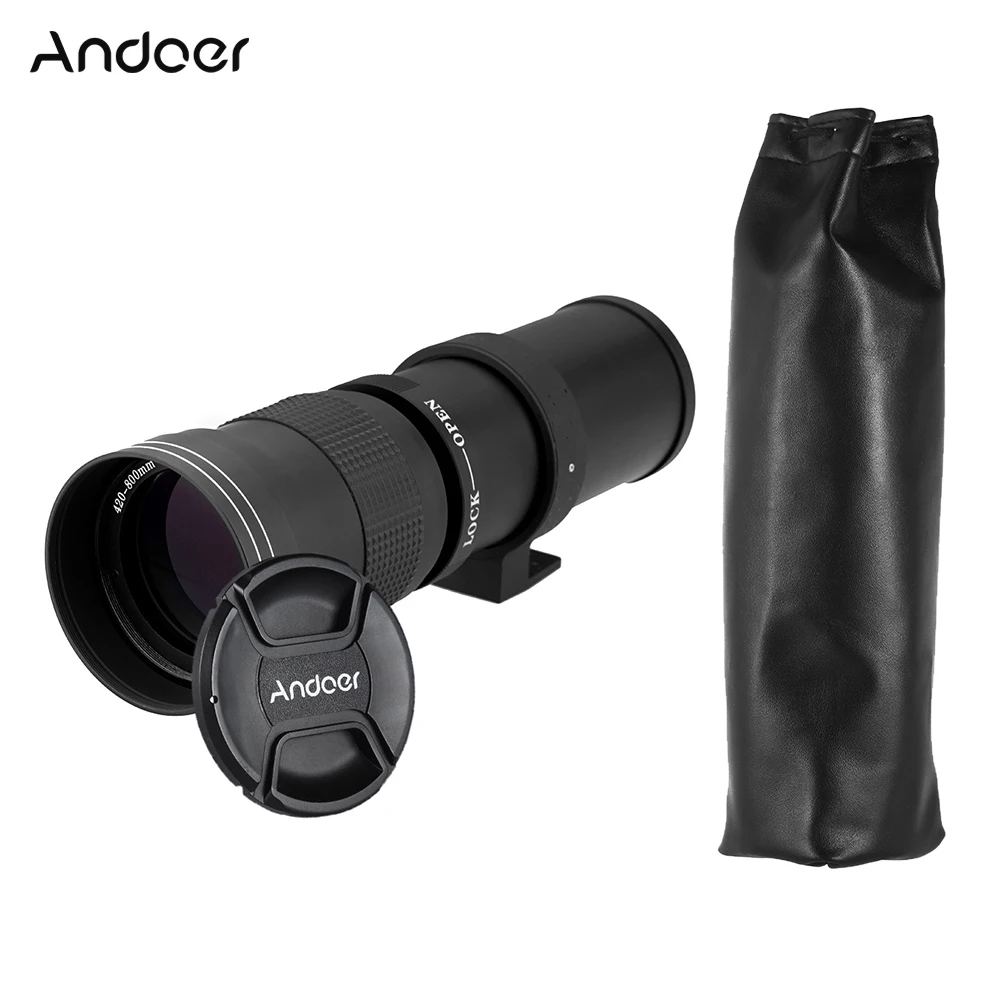 Andoer объектив Kelda 420-800 мм F/8,3-16 Супер телефото ручной зум-объектив с Т-образным креплением для Canon EOS EF Nikon DSLR камеры