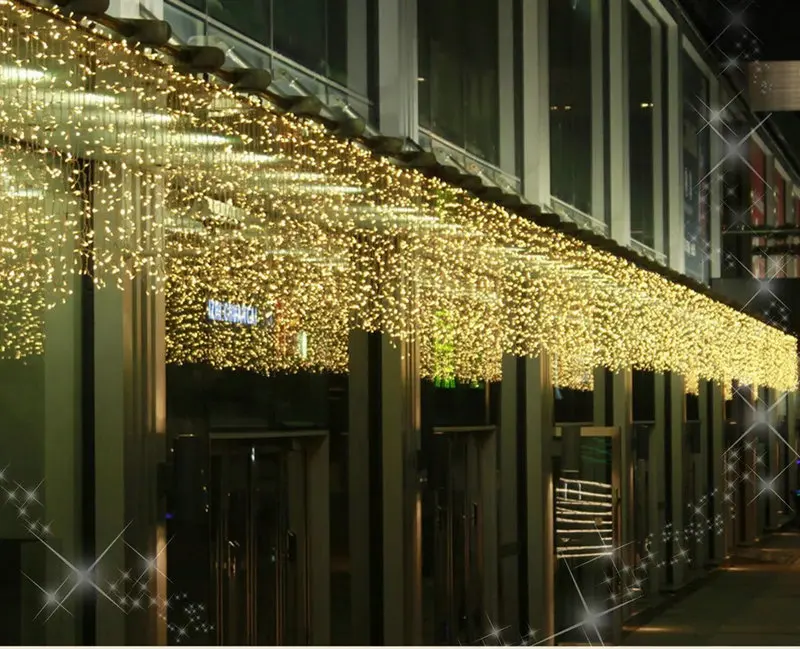 3 м * 1 144LED сосулька с эффектом падающего снега висит Шторы светящиеся гирлянды