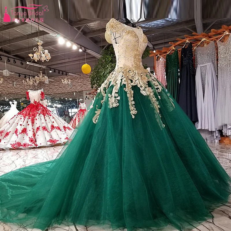 Великолепные трапециевидные Свадебные платья зеленого цвета с золотыми