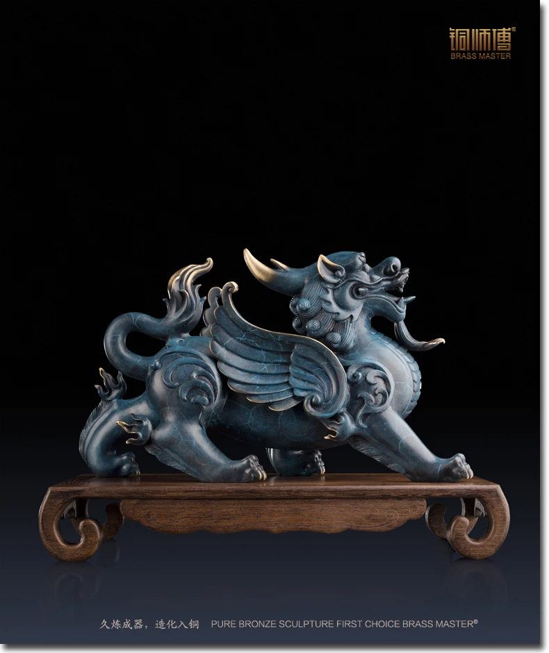 Billig 36cm GROßE #2021 Office Home Wirksam FENG SHUI Talisman Schutz Geld Zeichnung PI XIU Bronze Drachen Skulptur KUNST Statue
