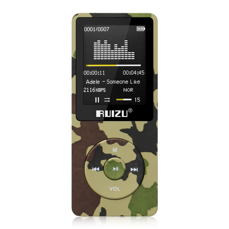 RUIZU X02 MP3 плеер 8 г без потерь Мини Тонкий играть с 1 дюймов Экран может 80 часов FM