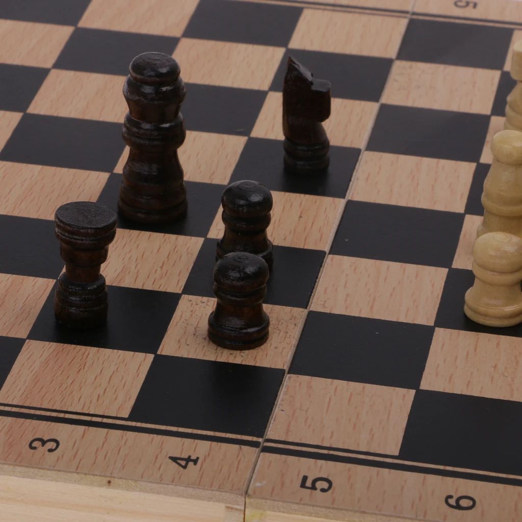 Складной 3 в 1 деревянная доска шахматы набор шашлыков игра нарды игрушка S/M/L для