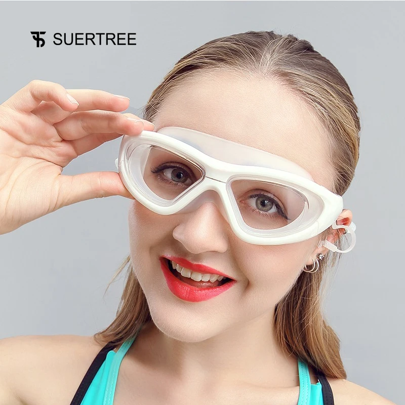 SUERTREE модные большие треугольные рамы плавательные очки пластиковые