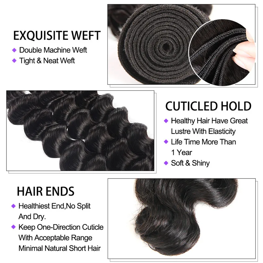 Supernova бразильские Свободные глубокие волнистые пучки с фронтальным закрытием 13*4