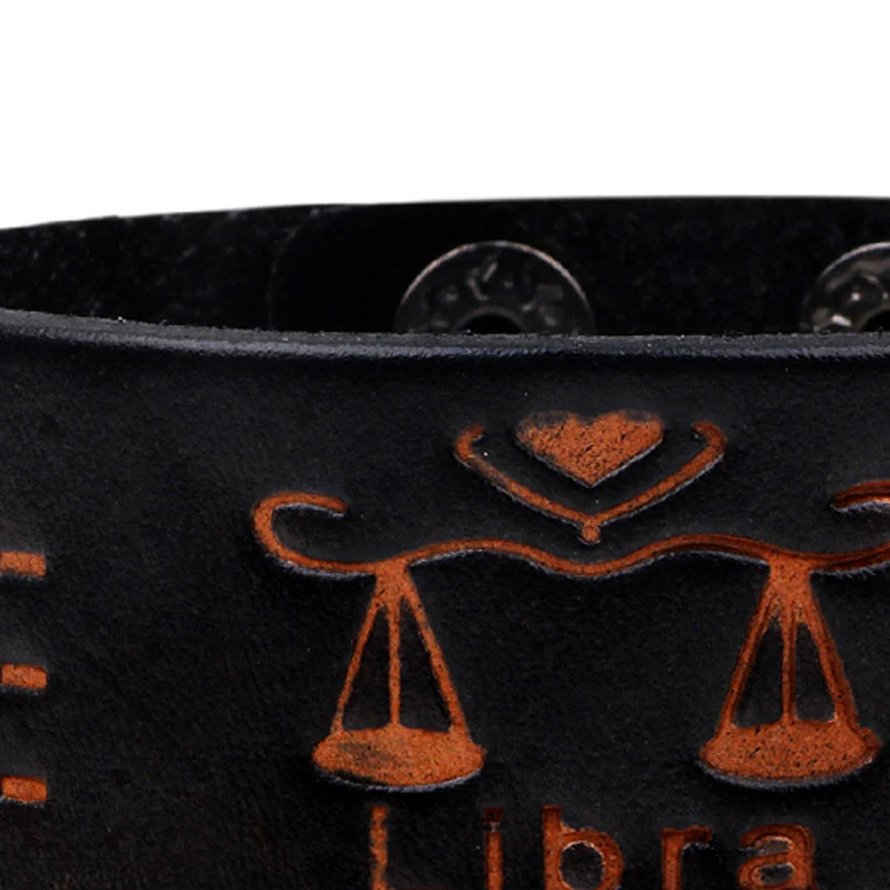 Двенадцать созвездий рельефный простой кожаный браслет Ретро стиль