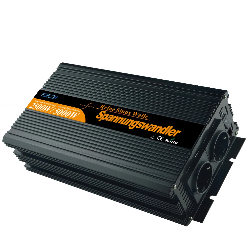 Фото Чистая синусоида инвертор 2500 Вт DC12V к AC 220 В для бытовой техники новый пульт Чистая синусоида инвертор 2500 Вт DC12V к AC 220 В для бытовой техники новый пульт