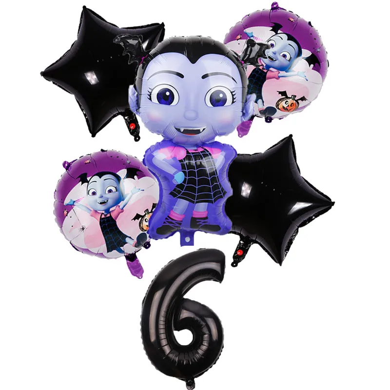 6 12 и 6 шт./партия, Vampirina, Набор цифр, вечерние шары на день рождения, декор из гелиевой фольги, вечерние воздушные шары на Хэллоуин, детские игрушки, Globos - Цвет: 6