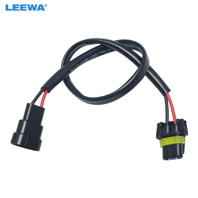 

LEEWA 10pcs 12V 35W 55W Auto 9005/9006 Male to Femal HID Conversion Kit Xenon Lamp Bulb Power Wire Harness Plug Power Cable