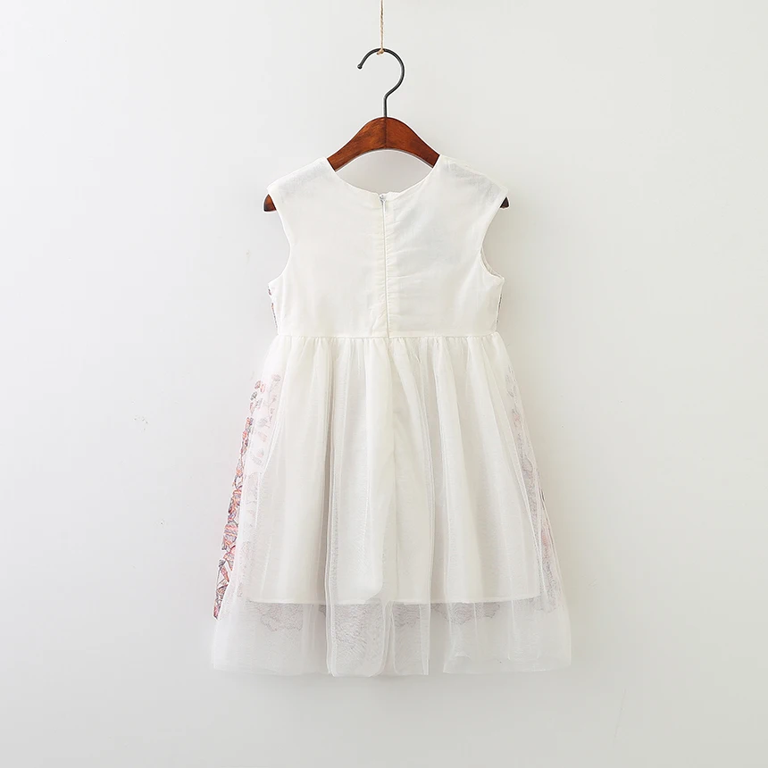 Детская одежда с цветочной аппликацией платья вышивкой для девочек сезон