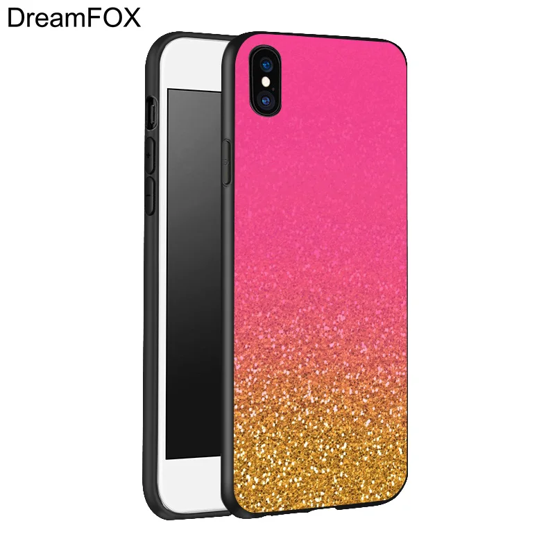 DREAMFOX K181 розовый Золотой блестящий черный Мягкий ТПУ силиконовый чехол для Apple iPhone