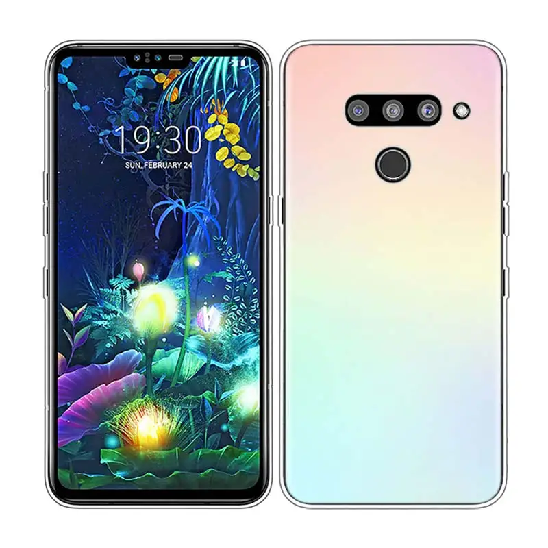 Прозрачный силиконовый чехол для телефона градиент Цвет для LG Q7 Q6 V40 V30 V20 G7 G6 G5 - Цвет: Style 11