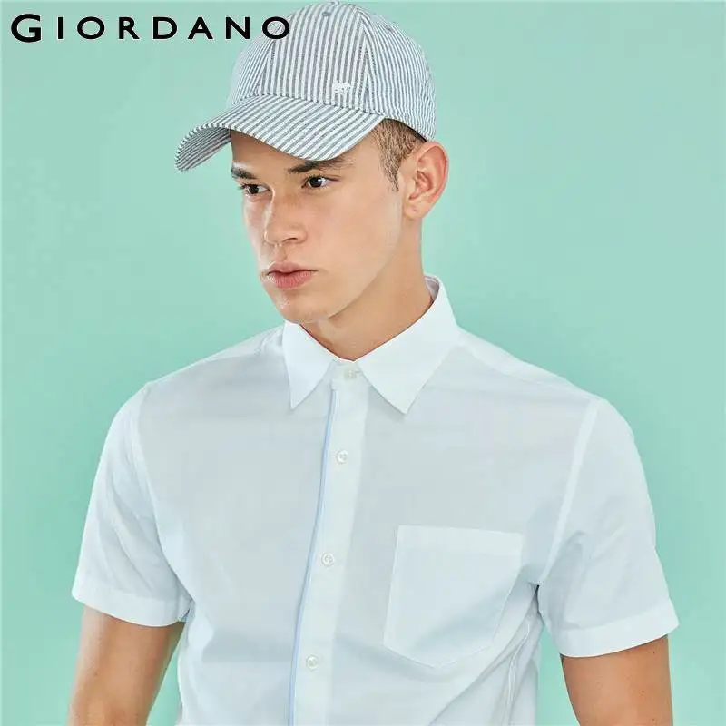 Giordano мужская повседневная рубашка с короткими рукавами из натурального хлопка