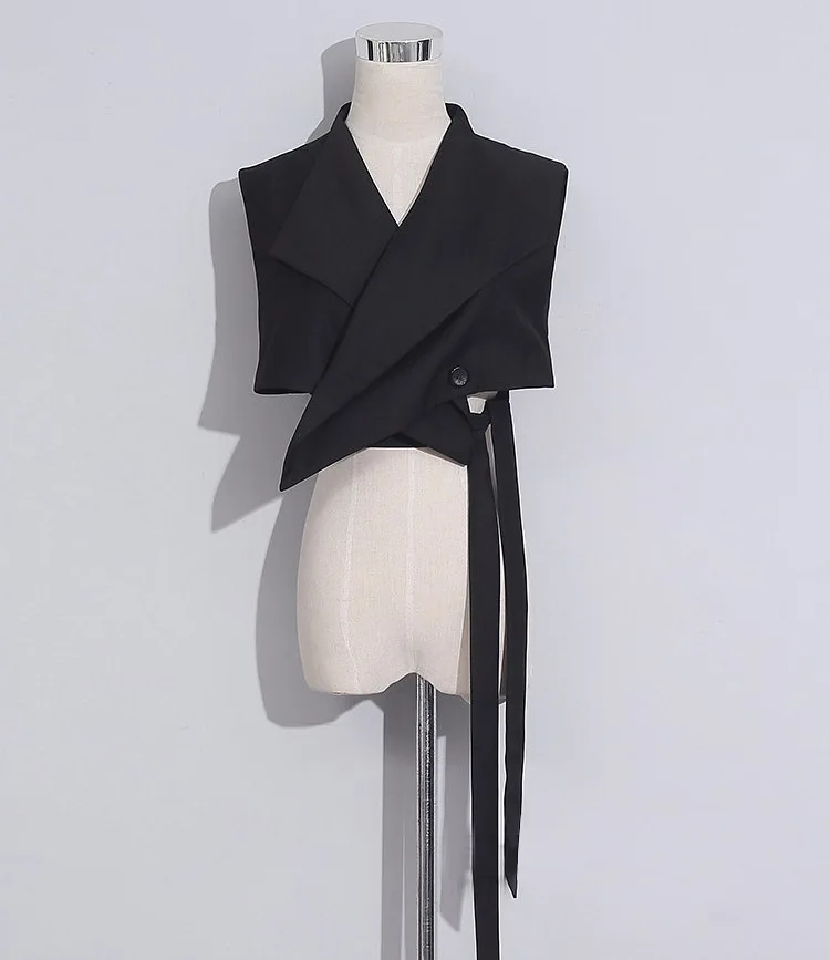 black WLD2178 XITAO уличный облегающий жилет, женский корейский модный однобортный Кардиган с v-образным вырезом,, элегантный укороченный топ WLD2178 - Цвет: black WLD2178