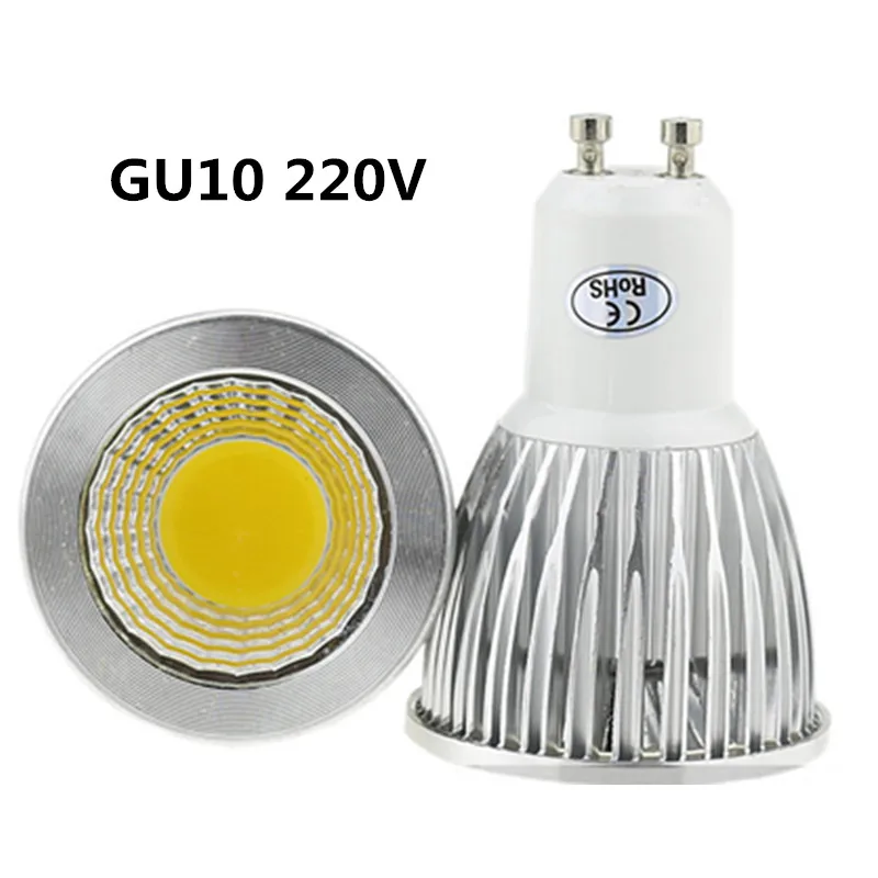 10X светодиодный лампы GU10 220V 9 Вт, 12 Вт, 15 Вт, светодиодный потолочный светильник ing 220V лампа Bombillas с регулируемой яркостью освещения E14 E27 GU5.3 MR16 12V светодиодный COB точечный светильник