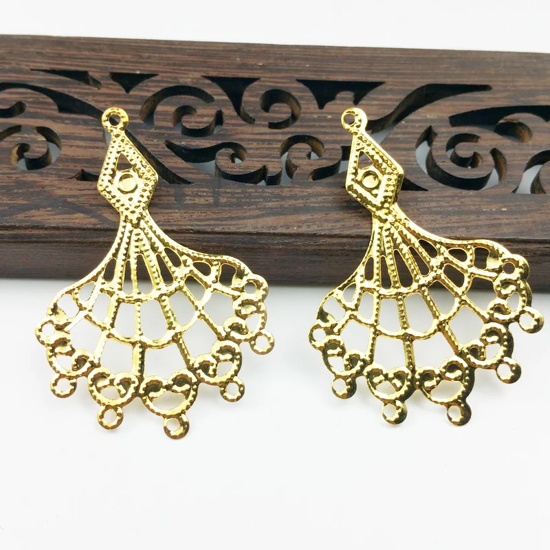 

20pcs 29x43mm Filigree flower Wraps Metal Charms For Ear accessories DIY Jewelry Craft Wraps Connectors Metal Crafts