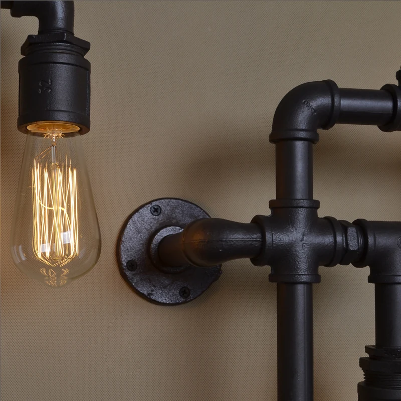 Pitt Anderson Creative Lighting American country style cafe bar Taiwan Industrial retro iron pipe wall sconce | Лампы и освещение