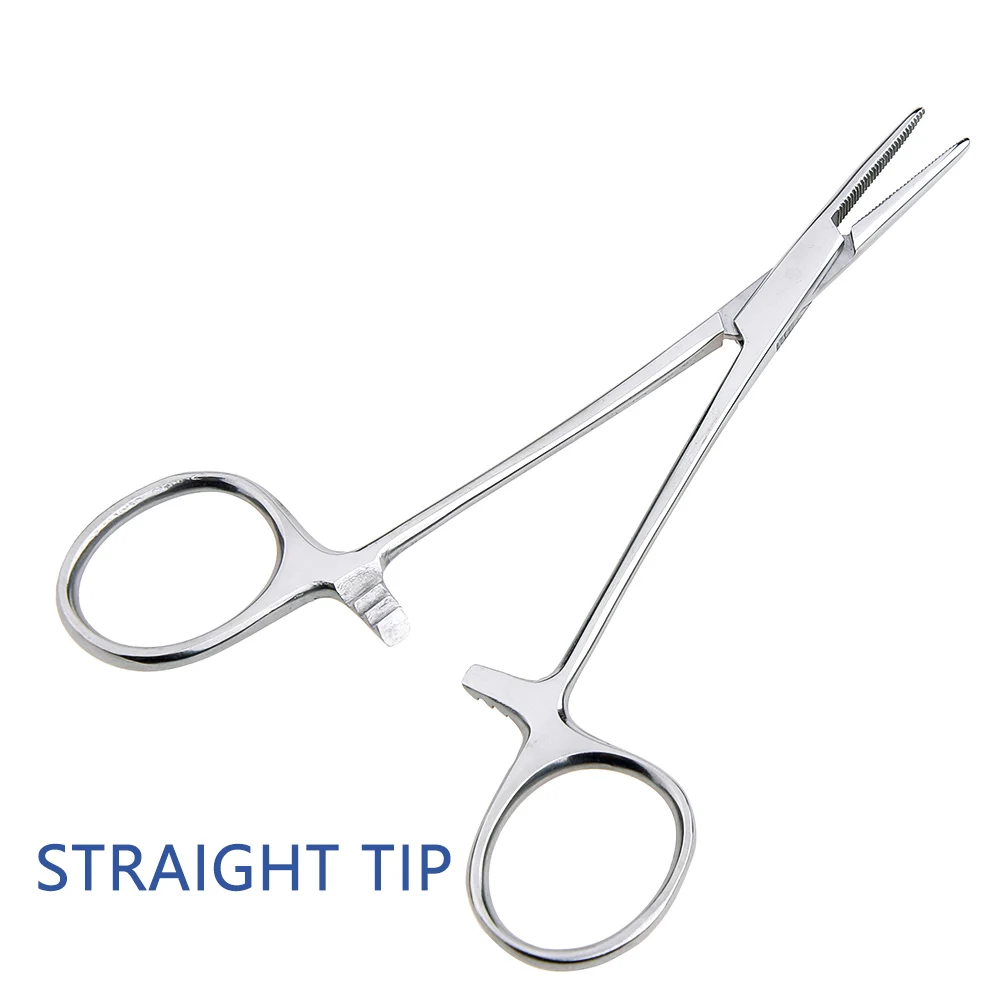 Straight Tip Гемостатические щипцы для домашних животных зажим для волос рыболовные фиксирующие щипцы инструменты для эпиляции изогнутые/прямые 12,5 см ручной инструмент - Цвет: Straight Tip