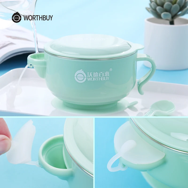 WORTHBUY Творческий детская плошка для супа кухня 304 нержавеющая сталь кормление