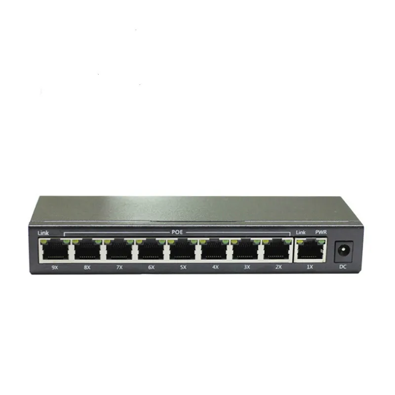 HT 9 Ports Ethernet IEEE802.3af POE switch ip phone camera LED Screen Ceiling AP School VLAN Smart city wireless WIFI tablets