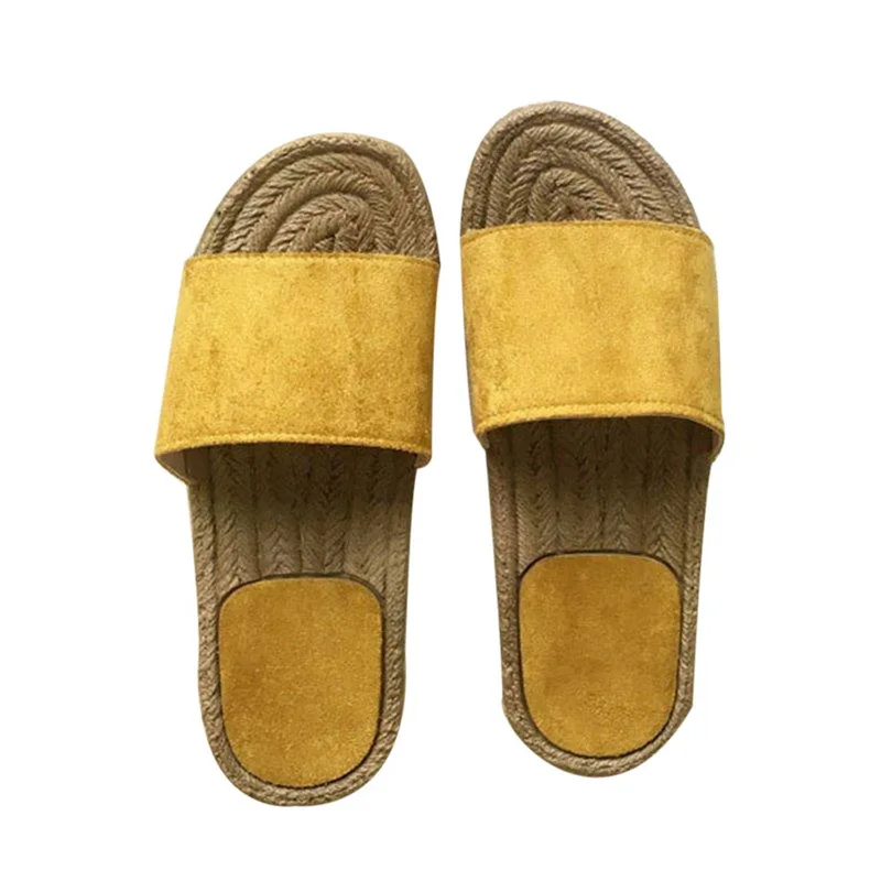 yellow B Летние шлепанцы; женские босоножки в горошек с бантом; шлепанцы; уличные льняные Вьетнамки; пляжная обувь; женские модные сандалии на плоской подошве с цветочным рисунком - Цвет: yellow B