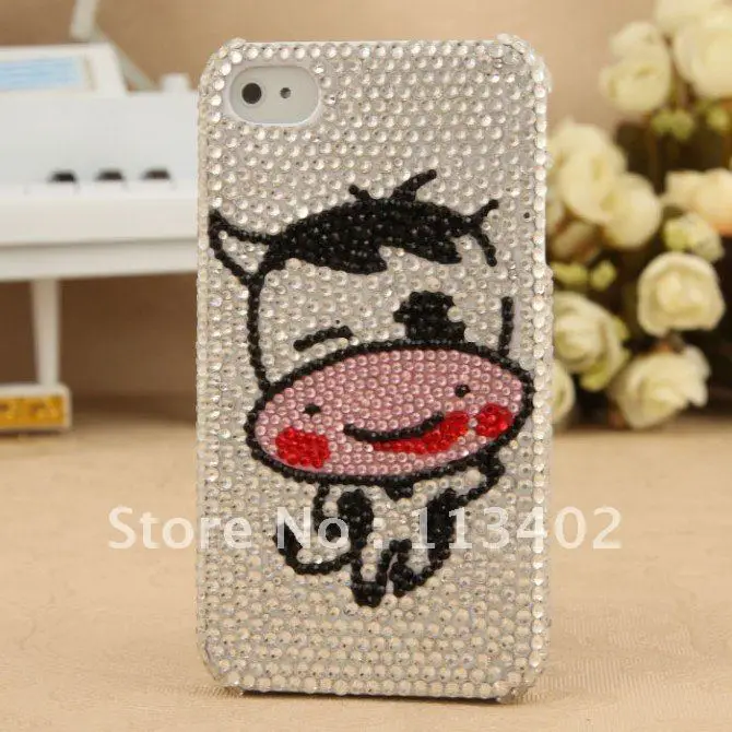 dazzling!diamond peafowl case for iphone4.4S high quality |