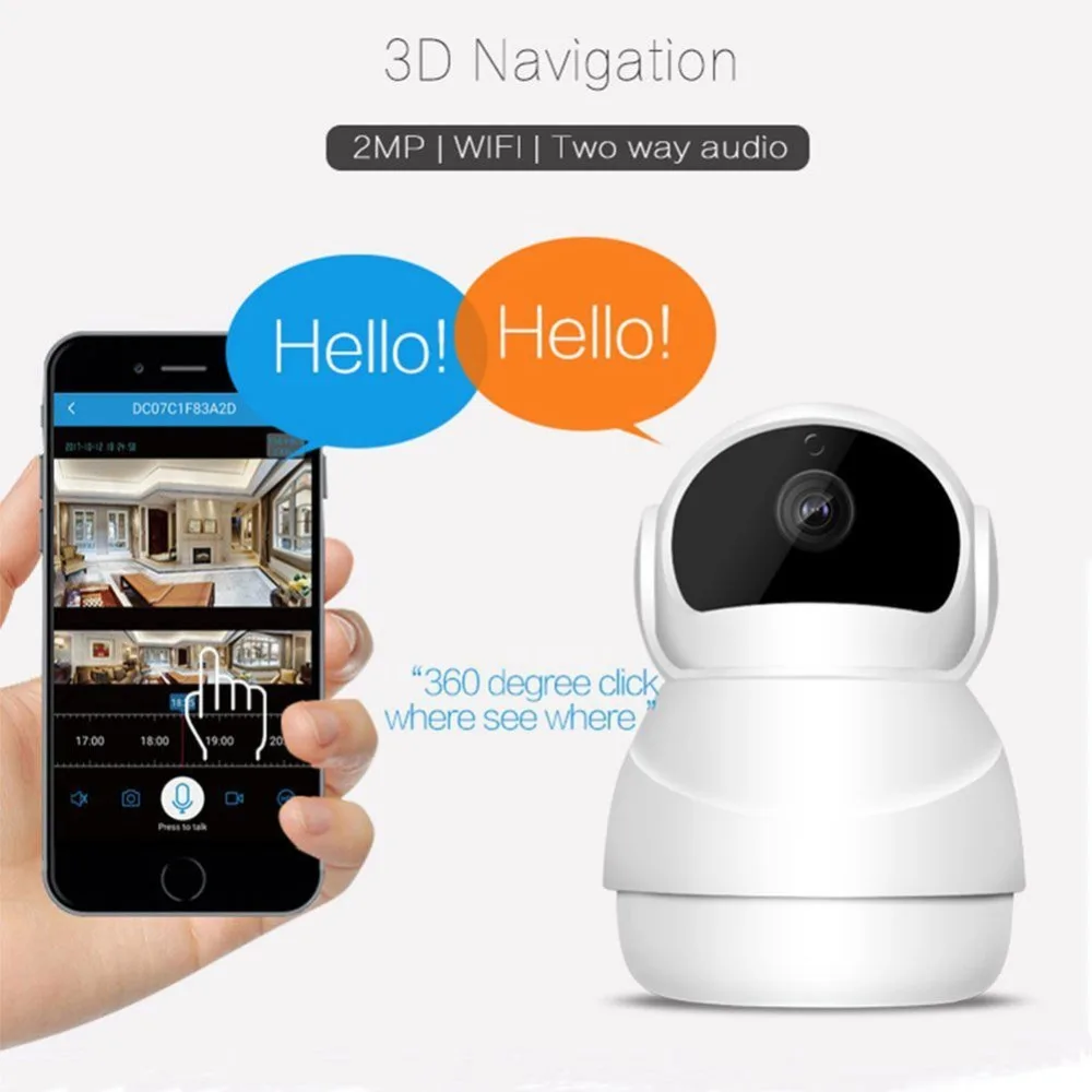 МООЛ Высокое качество HD 1080P WiFi IP домашняя камера безопасности двухсторонняя