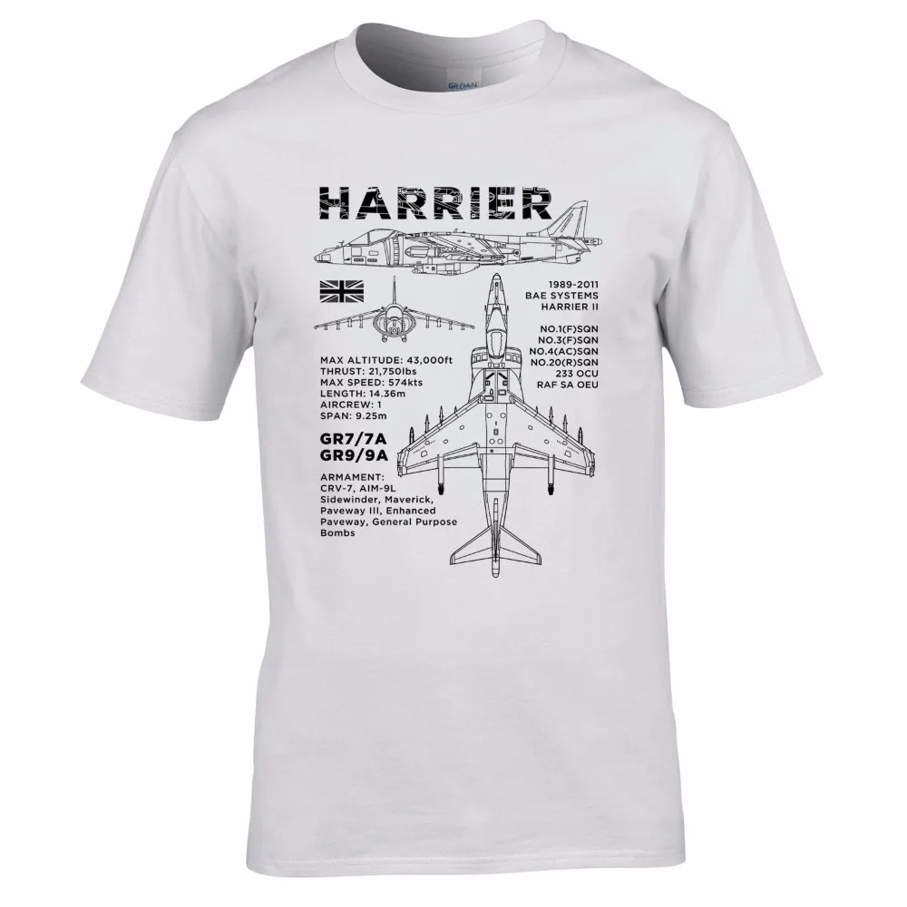 Хлопковая брендовая новая футболка Harrier GR7/7A с принтом GR9 / 9A BAE AV8B Aircraft Раф 1 3 4 20 SQN