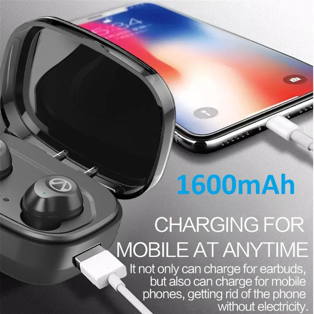 BEESCLOVER 1600 мАч TWS X10 IPX7 водонепроницаемые беспроводные наушники Bluetooth 5,0 стерео музыкальные наушники спортивные наушники r20