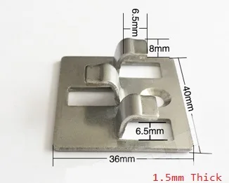 6.5mm 100 шт/лот SUS304 невидимый скрытый WPC наружный напольный настил зажим Кронштейн крепеж Аксессуары Приспособление квадратное основание - Цвет: 6.5mm