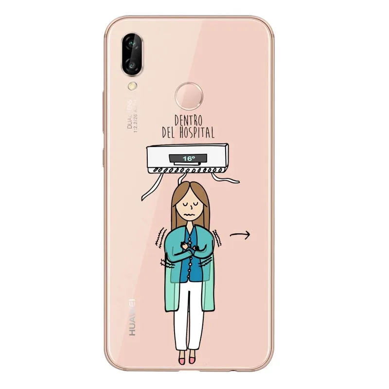 TPU Испания милый мультфильм медицина медсестры доктор дантист ТПУ Мягкий силиконовый чехол для huawei P8L P20L P20LITE P30 mate 8 10 mate 20Por RS - Цвет: TPU