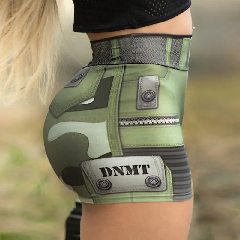 Новые Сексуальные камуфляжные шорты женские спортивные тренировки беговые