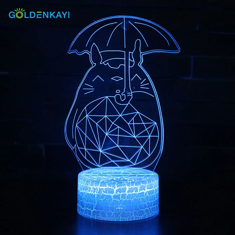 3D Totoro LED Оригинальное ночное освещение атмосферная лампа Мультяшные игрушки