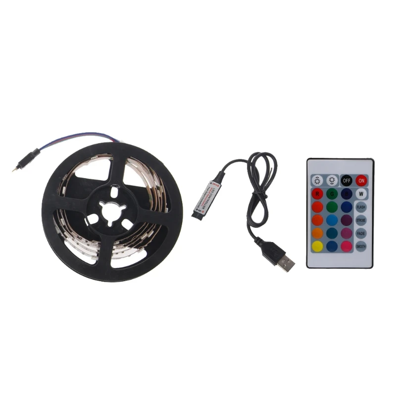 

Новинка 2018, 5 в постоянного тока, USB, 30 светодиодный одов/м, 5050 RGB, Светодиодная лента, светильник для телевизора, подсветильник ка + пульт диста...