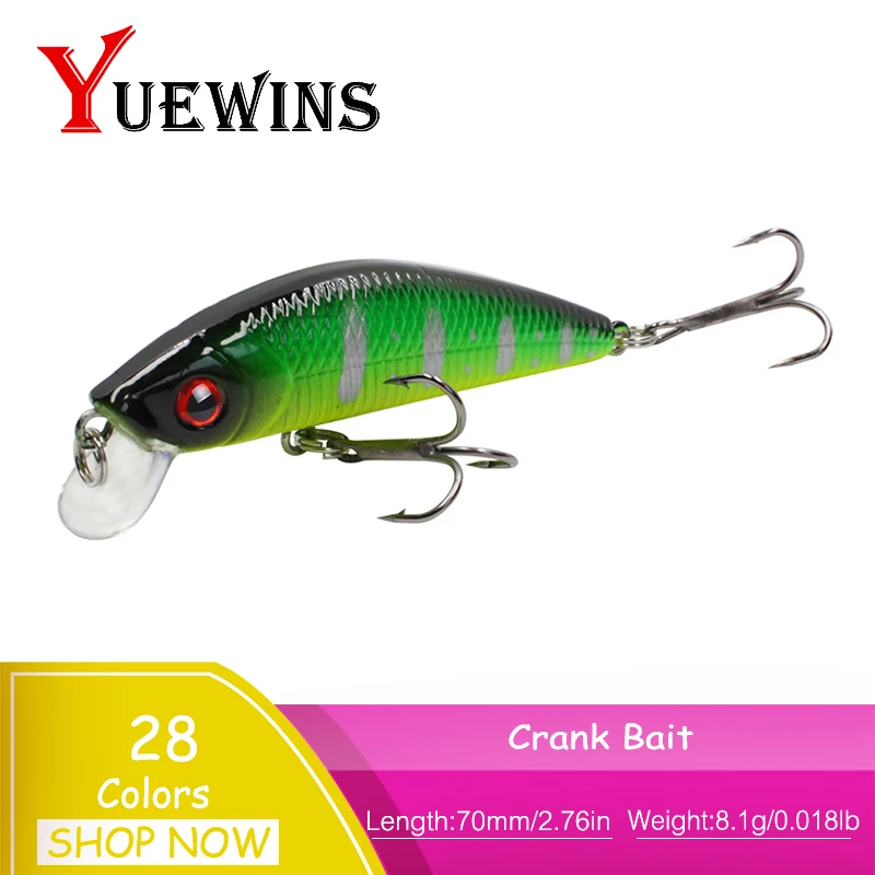 Рыболовная приманка YUEWINS Minnow 70 мм 8 1 г оригинальная жесткая рыбий воблер медленно
