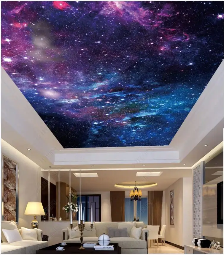 

Custom photo wallpaper 3d ceiling wallpaper for living room decor,Beautiful starry sky fantasy zenith ceiling mural wall papers