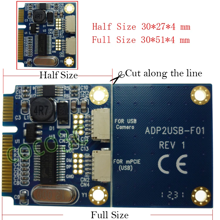 Бесплатная доставка (2 шт.) мини PCIe для Dual USB адаптер/конвертер карты Поддержка Wi Fi
