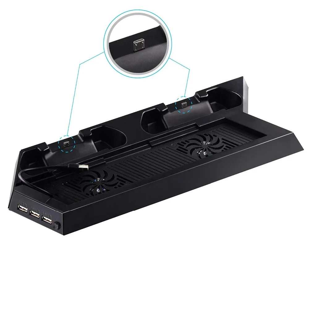 Waterlowrie вертикальная подставка с охлаждающим вентилятором для PS4 Slim/регулярные