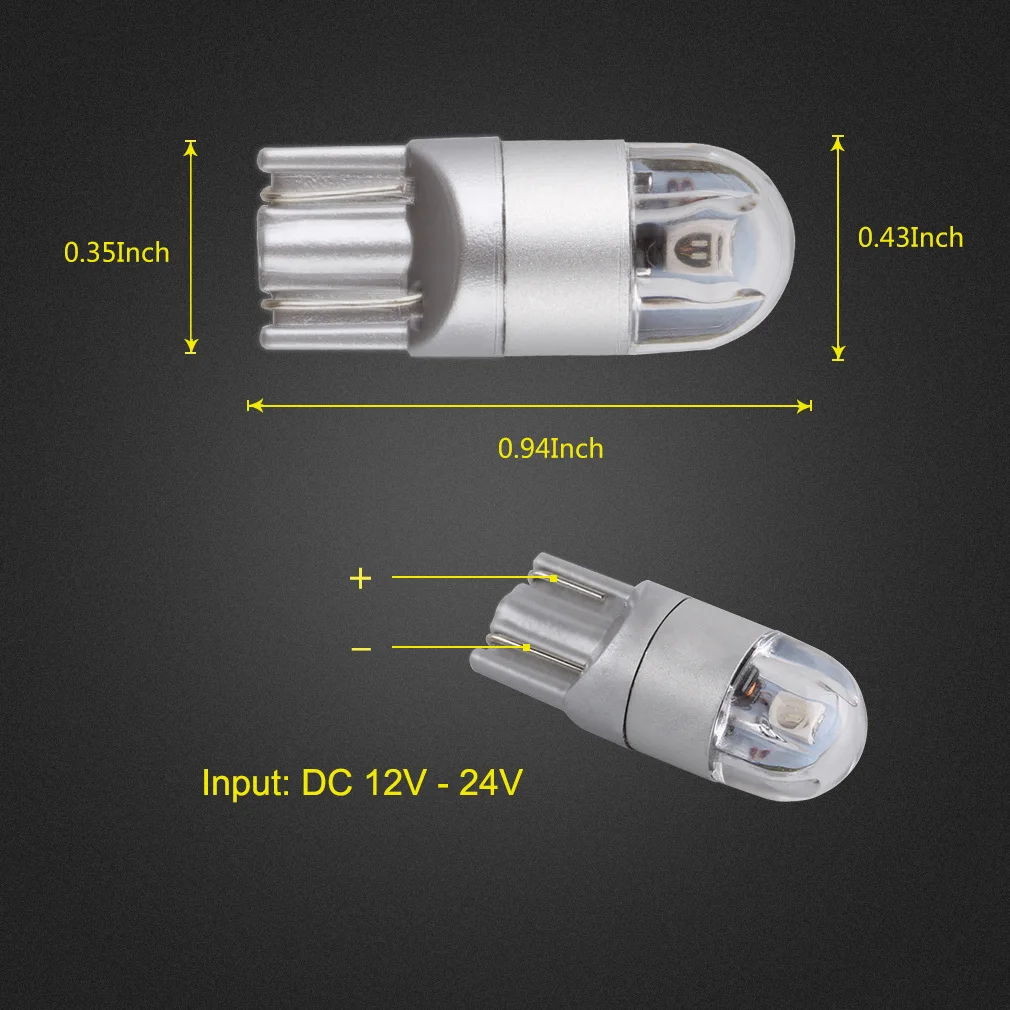 Автомобильные светодиодсветодиодный лампы T10 W5W 2 шт. чипы 3030 194 168 501 подсветка