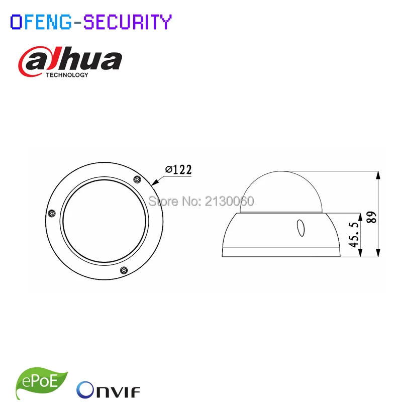 Dahua 2MP ИК Мини купольная сетевая Камера DH-IPC-HDBW4233R-AS аудио SD карты Stellar H265/H264 Poe IP