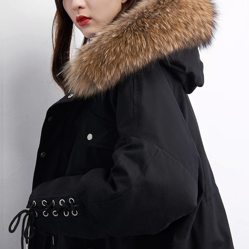 Зимняя куртка женская длинная парка толстое пуховое пальто 2018 зимняя с