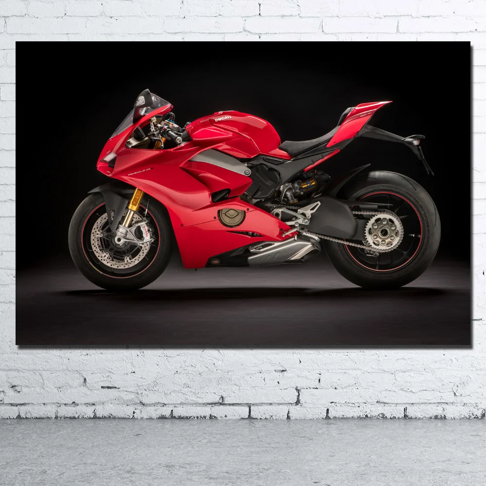 Декоративные картины Superbike Ducati Panigale V4 мотоциклетная красная Автомобильная